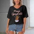 Funny Moms Spaghetti And Meatballs Meme Mothers Day Food Gift For Women Women's Bat Sleeves V-Neck Blouse