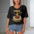 Moms Spaghetti Food Lovers Mothers Day Novelty Gift For Women Women's Bat Sleeves V-Neck Blouse