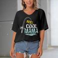 Reel Cool Mama Fishing Fisherman Funny Retro Gift For Women Women's Bat Sleeves V-Neck Blouse