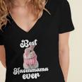 Best Rabbit Mama Ever Retro Winter Rabbit Mum Gift For Women Women's Jersey Short Sleeve Deep V-Neck Tshirt