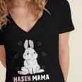 Cute Bunny Easter Rabbit Mum Rabbit Mum Gift For Women Women's Jersey Short Sleeve Deep V-Neck Tshirt