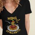Moms Spaghetti Food Lovers Mothers Day Novelty Gift For Women Women's Jersey Short Sleeve Deep V-Neck Tshirt