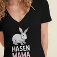Rabbit Mum Rabbit Mother Pet Long Ear Gift For Womens Gift For Women Women's Jersey Short Sleeve Deep V-Neck Tshirt