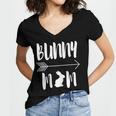 Bunny Mom Funny Rabbit Mum Gift For Women Women's Jersey Short Sleeve Deep V-Neck Tshirt