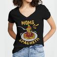 Moms Spaghetti Food Lovers Mothers Day Novelty Gift For Women Women's Jersey Short Sleeve Deep V-Neck Tshirt