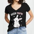 Rabbit Mum With Rabbit Easter Bunny Gift For Women Women's Jersey Short Sleeve Deep V-Neck Tshirt