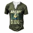 Anime Daddy Saying Animes Hobby Lover Dad Father Papa For Women Men's Henley T-Shirt Green