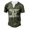 Awesome Like My Step Daughter Dad Joke Father´S Day For Women Men's Henley T-Shirt Green