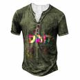 Dad Outer Space Daddy Planet Birthday Fathers Day For Women Men's Henley T-Shirt Green