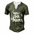 Family Lover Reel Cool Mama Fishing Fisher Fisherman For Women Men's Henley T-Shirt Green