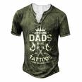 Father Tattooed Bald Dad For Women Men's Henley T-Shirt Green