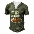 Less Upsetti Spaghetti For Women Men's Henley T-Shirt Green