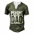 Weapons For Psycho Dad Handgun Lovers For Women Men's Henley T-Shirt Green