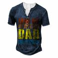 Anime Fathers Birthday Anime Dad Only Cooler Vintage For Women Men's Henley T-Shirt Navy Blue