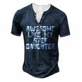 Awesome Like My Step Daughter Dad Joke Father´S Day For Women Men's Henley T-Shirt Navy Blue