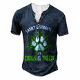 Dogs And Weed Dad Mom Dog Lover Cannabis Marijuana For Women Men's Henley T-Shirt Navy Blue