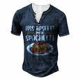 Less Upsetti Spaghetti For Women Men's Henley T-Shirt Navy Blue