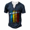 Nerd Dad Conservative Daddy Protective Father For Women Men's Henley T-Shirt Navy Blue