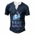 Rabbit Mum Rabbit Mother Pet Long Ear For Women Men's Henley T-Shirt Navy Blue