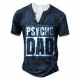 Weapons For Psycho Dad Handgun Lovers For Women Men's Henley T-Shirt Navy Blue
