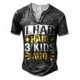 Bald Dad Father Of Three Triplets Husband Fathers Day For Women Men's Henley T-Shirt Dark Grey