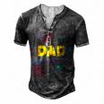 Dad Outer Space Daddy Planet Birthday Fathers For Women Men's Henley T-Shirt Dark Grey