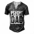 Weapons For Psycho Dad Handgun Lovers For Women Men's Henley T-Shirt Dark Grey