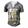 Bald Dad Father Of Three Triplets Husband Fathers Day For Women Men's Henley T-Shirt Grey