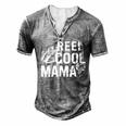 Distressed Reel Cool Mama Fishing For Women Men's Henley T-Shirt Grey