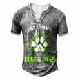 Dogs And Weed Dad Mom Dog Lover Cannabis Marijuana For Women Men's Henley T-Shirt Grey