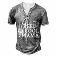 Retro Reel Cool Mama Fishing Fisher For Women Men's Henley T-Shirt Grey