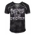 Awesome Like My Step Daughter Dad Joke Funny Father´S Day Gift For Women Men's Short Sleeve V-neck 3D Print Retro Tshirt Black