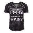 Bald Dad Funny Bald Jokes Gift For Women Men's Short Sleeve V-neck 3D Print Retro Tshirt Black