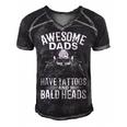 Bald Dad With Tattoos Best Papa Gift For Women Men's Short Sleeve V-neck 3D Print Retro Tshirt Black