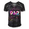 Dad Outer Space Daddy Planet Birthday Fathers Day Gift For Women Men's Short Sleeve V-neck 3D Print Retro Tshirt Black
