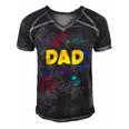 Dad Outer Space Daddy Planet Birthday Fathers Gift For Women Men's Short Sleeve V-neck 3D Print Retro Tshirt Black