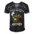 Dad Weed Funny 420 Weed Dad Like Regular Dad Only Higher Gift For Women Men's Short Sleeve V-neck 3D Print Retro Tshirt Black