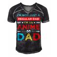 Fathers Birthday Im An Anime Dad Fathers Day Otaku Gift For Women Men's Short Sleeve V-neck 3D Print Retro Tshirt Black