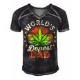 Funny Fathers Day 420 Weed Dad Vintage Worlds Dopest Dad Gift For Womens Gift For Women Men's Short Sleeve V-neck 3D Print Retro Tshirt Black