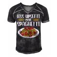 Less Upsetti Spaghetti Gift For Women Men's Short Sleeve V-neck 3D Print Retro Tshirt Black