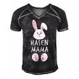 Rabbit Mum Family Partner Look Easter Bunny Gift Easter Gift For Womens Gift For Women Men's Short Sleeve V-neck 3D Print Retro Tshirt Black