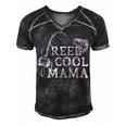 Retro Reel Cool Mama Fishing Fisher Mothers Day Gift For Women Men's Short Sleeve V-neck 3D Print Retro Tshirt Black