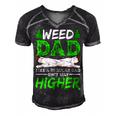 Weed Dad Like A Regular Dad Only Way Higher Marijuana Daddy Gift For Women Men's Short Sleeve V-neck 3D Print Retro Tshirt Black