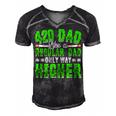 Weed Dad Pot Fathers Day Cannabis Marijuana Papa Daddy Gift For Women Men's Short Sleeve V-neck 3D Print Retro Tshirt Black