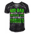Weed Dad Pot Fathers Day Cannabis Marijuana Papa Daddy Gift For Womens Gift For Women Men's Short Sleeve V-neck 3D Print Retro Tshirt Black