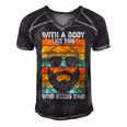 With A Body Like This Who Needs Hair Fathers Day Bald Dad Gift For Women Men's Short Sleeve V-neck 3D Print Retro Tshirt Black