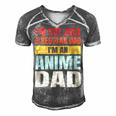 Anime Fathers Birthday Im An Anime Dad Funny Retro Vintage Gift For Women Men's Short Sleeve V-neck 3D Print Retro Tshirt Grey
