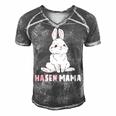 Cute Bunny Easter Rabbit Mum Rabbit Mum Gift For Women Men's Short Sleeve V-neck 3D Print Retro Tshirt Grey