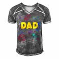 Dad Outer Space Daddy Planet Birthday Fathers Gift For Women Men's Short Sleeve V-neck 3D Print Retro Tshirt Grey