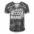 Distressed Reel Cool Mama Fishing Mothers Day Gift For Womens Gift For Women Men's Short Sleeve V-neck 3D Print Retro Tshirt Grey